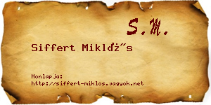 Siffert Miklós névjegykártya