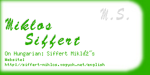 miklos siffert business card